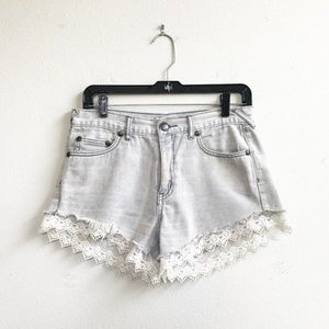 Free People Shorts - Free People : High-Waist Lace Shorts Size 26 Free People Shorts - Free People : High-Waist Lace Shorts Size 26